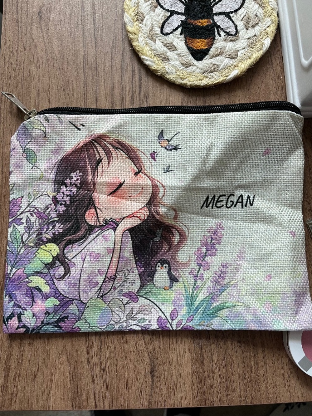 Personalized Megan name pouch ! Perfect for travel , school, makeup! New !